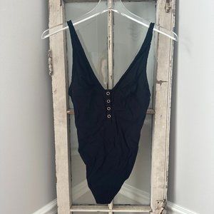 Intimately Free People Black Gold Bodysuit